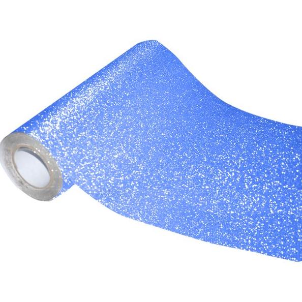 Пленка самоклеящаяся с блестками "deVENTE" 45x100 см, лазурно-синяя, PP 100 мкм, в рулоне