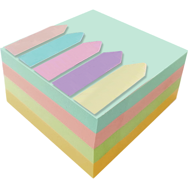Закладки-стрелки пластиковые "deVENTE. Pastel" полупрозрачные 76x76 мм, 400 л.75 г/м², 5 пастельных цвета;